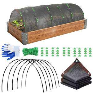 lot 7360 image: 80inx120in Garden Shade Kit 80percent Garden Shade Cloth with Hoops