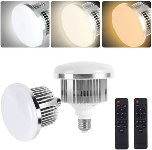 lot 7364 image: Skytex 2Pack 85W Photography Light Bulb 2700-6400K Colour Temperatures Dimmable Tricolor LED Bulbs Softbox Bulb in E27 Socket for Photography Photo Video Studio Lighting Softbox