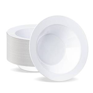 lot 7370 image: BESTVIP 12 Oz 50Pcs Plastic White Bowls