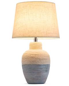 lot 7376 image: UMEXUS 13in Small Cordless Rechargeable Battery Table Lamp, Coastal Ceramic