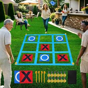 lot 7407 image: Nattork Outdoor Giant Tic Tac Toe Game for Kids Adult Family, Large Outside Lawn Yard Backyard Carnival Field Day Game, Birthday Party Family Reunion Games Playground
