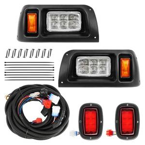 lot 7417 image: CartClan Club Car DS Led Headlight and Tail Light Kit 12 Volt for 1993-up Golf Cart Modified Assembly 101988001 101988002