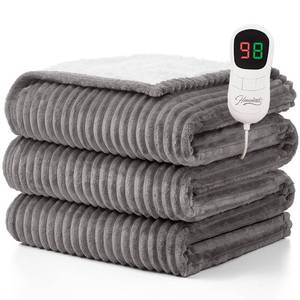 lot 7418 image: Homemate Heated Blanket Electric Throw - 50inx60in Heating Blanket Throw 12468 Hours Auto-Off 10 Heat Levels Over-Heat Protection Soft Flannel Sherpa Heater ETL Certification