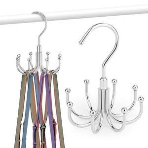 lot 8157 image: ZEDODIER Purse Hanger Organizer for Closet, Rotatable Sturdy Purses Holder Holds 8 Bags, Metal Space Saving Closet Organizers and Storage, Silver