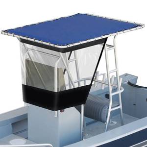 lot 8170 image: TeBaisea Boat Console Universal T-TOP Enclosure, Transparent Wind Shield, Fits Console Sizes Up to 700mm27.56in