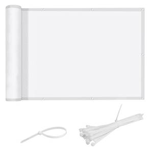 lot 8172 image: LOVE STORY 3ft x 10ft Waterproof Balcony Privacy Screen Cover, White