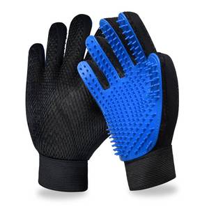 lot 8175 image: GJEASE Cat Grooming Glove Brush, Pet Hair Remover Tool, 1 Pair Reusable Dog Hair Fur Remover for Carpet, Furniture, Couch, Clothes, Eco-Friendly and High efficiency (Blue)