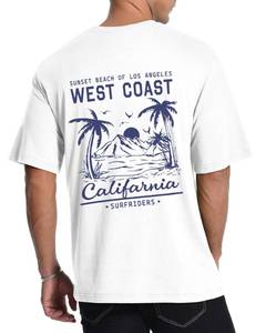 lot 8188 image: AIYINO Mens West Coast T-Shirt California Palm Tree Summer Graphic Tee