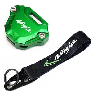 lot 8198 image: ZYAKOMO Fit For Ninja 500 Ninja 650 Ninja 400 Ninja 1000SX ZX10R ZX6R ZX4RR ZX4R CNC Motorcycle Keychain Key Case Cover (Green)