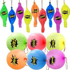 lot 8214 image: 30Pack Hero Punch Balloons for Kids, Party Game Favor Supplies Decorations, Assorted Color Comic Hero Design Punch Balloons for School Classroom Game, Kids Hand Out