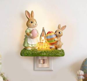lot 8219 image: Bunny Plug in Night Light, Rabbit Wall Lamp, Halloween Christmas Deco