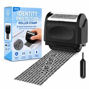 lot 8221 image: Identity Theft Protection Roller Stamp, 1 Refill Ink - Confidential Roller Stamp for Identity Protection and Security Stamps- Blocking Out Privacy Information and Guard Your Address and ID