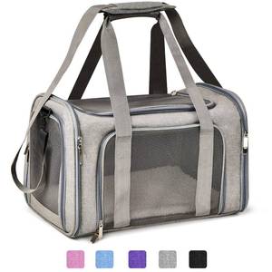 lot 8223 image: Henkelion Cat Carriers Dog Carrier Pet Carrier For Small  Medium Cats Dogs Puppies (Up To 15lbs), TSA Airline Approved Small Dog Carrier Soft Sided, Collapsible Waterproof Travel Puppy Carrier - Grey