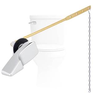 lot 8243 image: Universal Front Mount Metal Toilet Handle Replacement Kit, Chrome