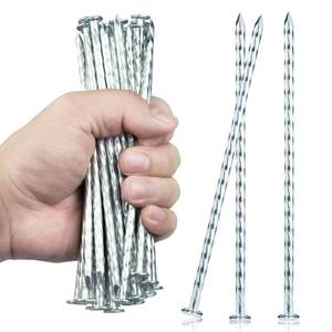 lot 8244 image: EISENSP 6.3-Inch Galvanized Heavy-Duty Landscape Stakes, (150-PACK) Spiral Metal Turf Spikes for Artificial Grass, Paver Edging, Weed Barrier, Securing Fences and More