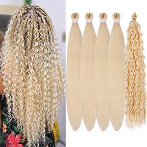 lot 8253 image: Blonde Braiding Hair Pre Stretched Hypoallergenic Boho Hair for Braiding