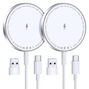lot 8255 image: MagSafe Charger 2 Pack Magnetic Wireless Charge iPhone 17-12 and AirPods