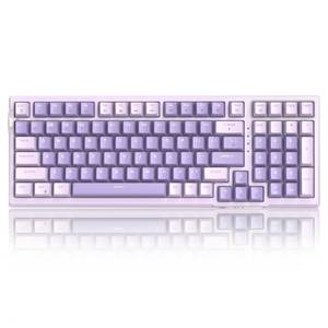 lot 8273 image: MageGee SKY98 Wireless Gasket Mechanical Gaming Keyboard, 96percent Hot Swappable RGB Custom Creamy Keyboard with 5-Layer Sound Padding, BT2.4GUSB-C, NKRO for WinMac (Lavender, Violet Switch)