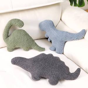 lot 8281 image: Shellwei 3 Pcs Dinosaur Pillow for Kids Sherpa Cute Color Dino Decorative