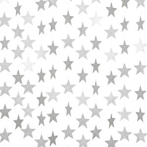 lot 8307 image: Spakon 65 Ft Star Garland Hanging Decoration Double Sided,Glitter Silver
