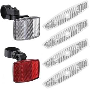 lot 8315 image: VICDUEKG 6 Pcs Bicycle Reflectors Front and Rear Kit Bike Wheel Spoke Reflectors Accessories, Mountain Bike Safety Warning Reflectors for Night Cycling, Handlebar, Seatpost