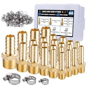 lot 8322 image: Ailbiuko 22Pcs Brass Hose Barb Fittings Male Pipe Adapter Kit with Clamps