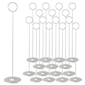 lot 8329 image: ERYTLLY 16PK Place Card Holders 12 Inch Table Number Holders Table Card Holders Steel Card Holders for Birthdays,Weddings,Photos, Food Signs, Memo Notes, Restaurants (Matte Silver)