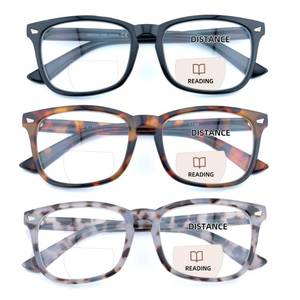 lot 8332 image: FEIVSN 3 Pack Bifocal Reading Glasses for Women Men Bi-focal Readers PC Frame Fixed Hinge Dual Focal Clear Top Eyewear,1.50