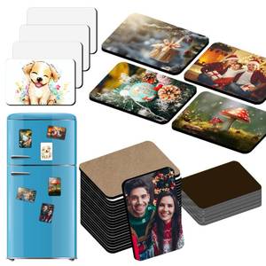 lot 8342 image: Ovveroche 100 PCS MDF Sublimation Magnet Blanks, 3 x 2 in Fridge Magnets