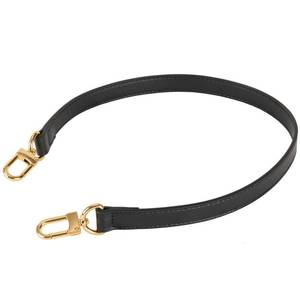 lot 8344 image: RICLVS Vachetta Leather Replacement Bags Wide Strap Shoulder Short Brown Straps for Speedy Graceful pochette Diane or Handbag (Black)
