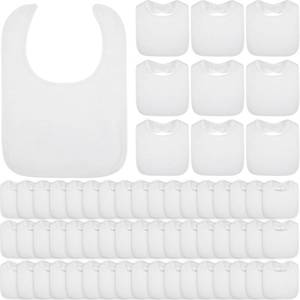 lot 8350 image: Toulite 30 Pcs Baby Bibs for Unisex Boy Girl Washable Reusable Waterproof Cotton Feeder Bibs with Double Sided Design for Newborns and Infants Baby Shower Activity and Gifts (White)