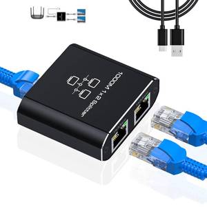lot 8421 image: Gigabit Ethernet Splitter 1 to 2, RJ45 Internet Splitter for Cat 8765e5