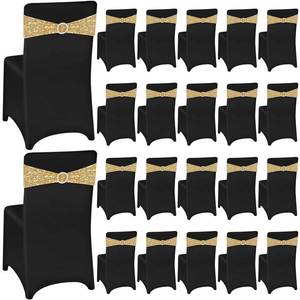 lot 11880 image: Chumia Spandex Chair Covers with Sequin Sashes, 40 Pc Set