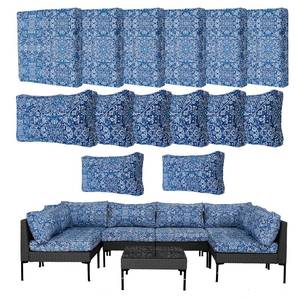 lot 11889 image: Frxeyaliz 14-Piece Outdoor Cushion Covers Set Blue