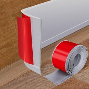 lot 11895 image: Kikerike Vinyl Baseboard Molding 6 Inch x 20 Feet