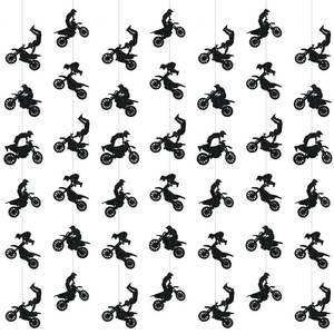 lot 12026 image: Pajean 8 Pc Dirt Bike Hanging Garland Decorations