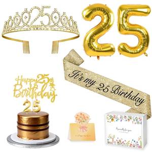 lot 12035 image: 25th Birthday Decoration Set Gold
