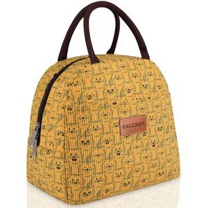lot 12043 image: BALORAY Insulated Lunch Box Bag, Yellow Corduroy, M