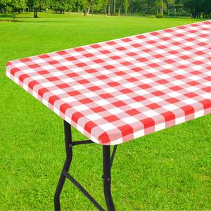 lot 12045 image: Smiry Rectangle Picnic Tablecloth 30 x 72 Buffalo Plaid