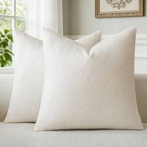 lot 12074 image: A Moment Chenille Throw Pillow Covers 20x20 Inch Pack of 2