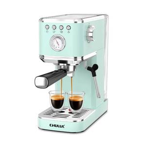 lot 13318 image: CHULUX Slim Espresso Machine with Milk Frother for Home Latte, Pastel Green