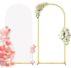lot 13341 image: YOPIKUU Metal Arch Backdrop Stand and Cover Set, 6FT Wedding Arch Stand, Metal Balloon Arch Stand for Wedding, Baby Shower, Birthday Party, Graduation Decoration