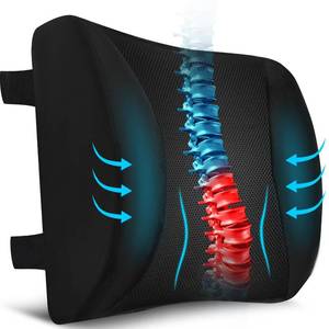 lot 13367 image: Niceeday Lumbar Support Pillow for Office Chair Car, Gaming Chair Lower Back Pain Relief Memory Foam Cushion with 3D Mesh Cover Ergonomic Orthopedic Back Rest Lower Back Support