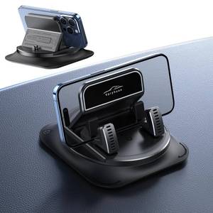 lot 14027 image: Vpryhuan 360 Degree Rotation Dashboard Phone Holder for Car, Anti-Slip Grips and One-Hand Operation Car Cell Phone Mount with Adjustable Spring Clip, Compatible with iPhone Samsung All Smartphones