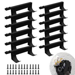 lot 14033 image: TEYOUYI 12PCS Wall Mount for Any Lego Speed Champions Sets Wall Bracket for Lego Speed of Champions with a Base for The Pilot,Wall Mount for Brick Cars and Figure Black