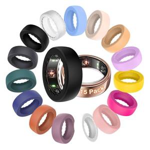 lot 14037 image: BOandDQQ 15 Pack Ultra-Thin Ring Cover Compatible with Oura Ring Gen 44 CeramicGen 3, Anti-Scratch Elastic Silicone Smart Ring Protector Case for Men Women Working Out Gym 14 Pack