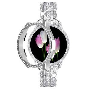 lot 14038 image: Mtozon Bling Band Case Compatible with Samsung Galaxy Watch 7 40mm, Women Replacement Dressy Strapand Cover for Samsung Watch7, Silver