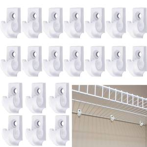 lot 14073 image: Amyhill 20 Pieces Wire Shelf Clips Down Wall Brackets Heavy Duty, White