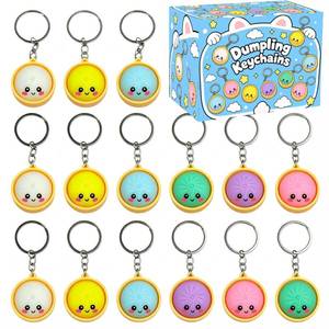 lot 14102 image: Anidarly 24Pcs Cute Dumpling Keychains Bulk with Steamer Keyrings Ornaments Bag Charms Pendants for Prizes Party Favor Gift (Colorful Keychains)
