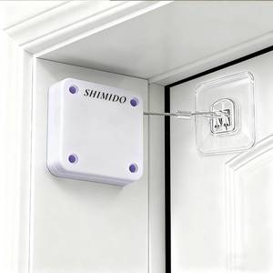 lot 14103 image: SHIMIDO Upgraded Punch-Free 1000g Automatic Screen Door Closer, Storm and Sliding Screen Auto Door Closer with Steel Drawstring for Bathroom, Bedroom, Study Room, etc. (White)